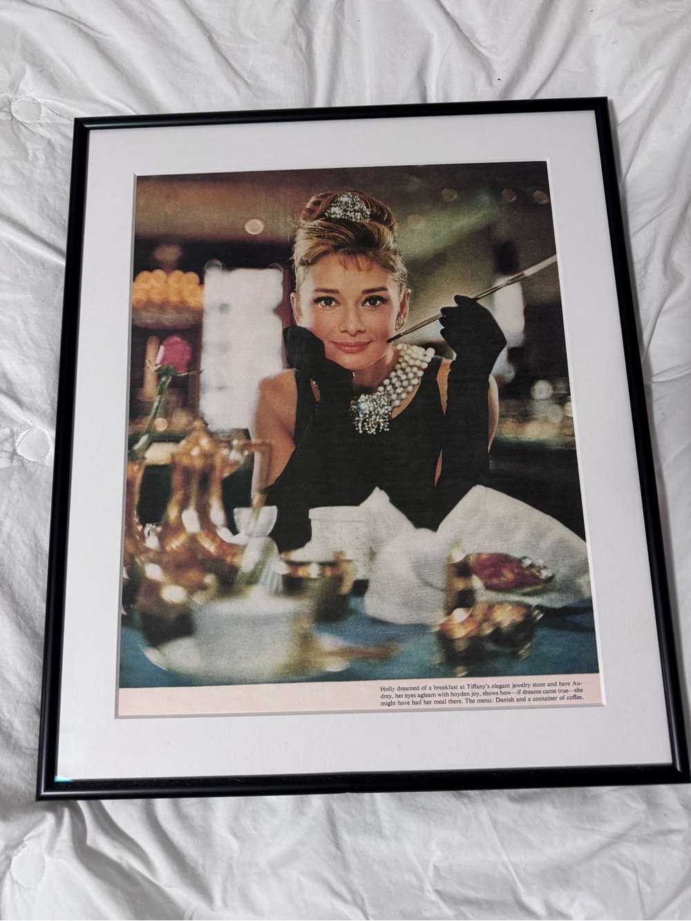 Audrey Hepburn Framed Classic Home Art Print in Black Frame